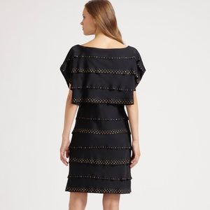 Darkest navy BCBG MaxAzria Leah dress with studs